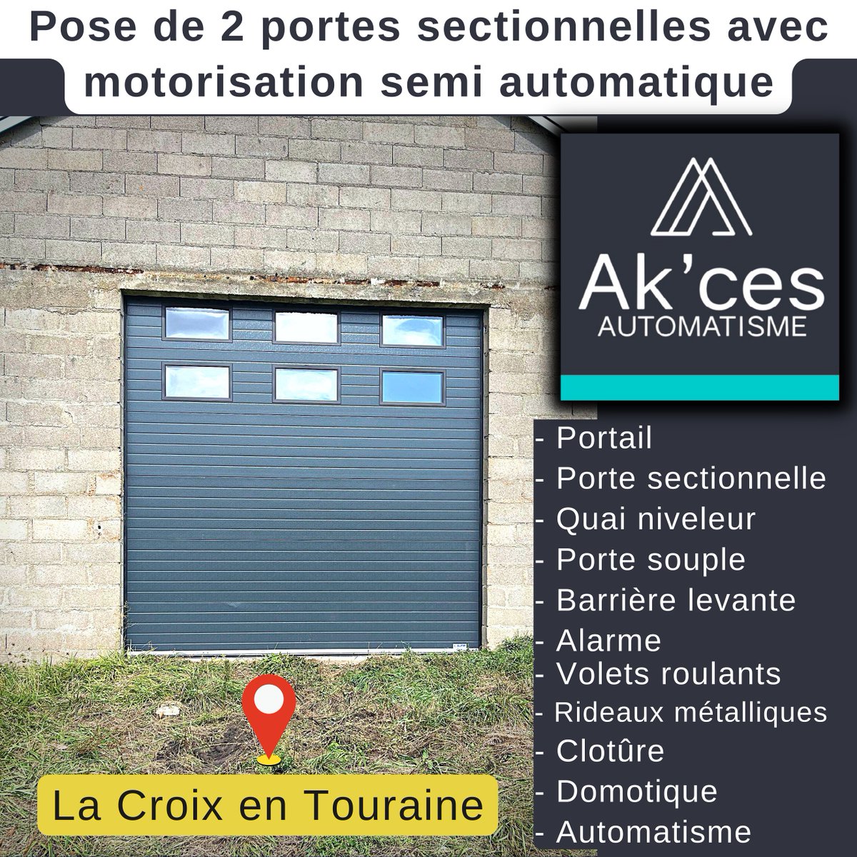 Akces37's tweet photo. 🛠 Pose de 2 portes sectionnelles avec motorisation semi automatique après avoir retiré les anciennes pour ce grand #hangar situé à La croix en Touraine (37) 🛠

👉 Vous aussi vous avez un projet, alors n'hésitez pas à nous contacter :
📞 02 47 28 13 72 📞 https://t.co/VHPzkNgkZo