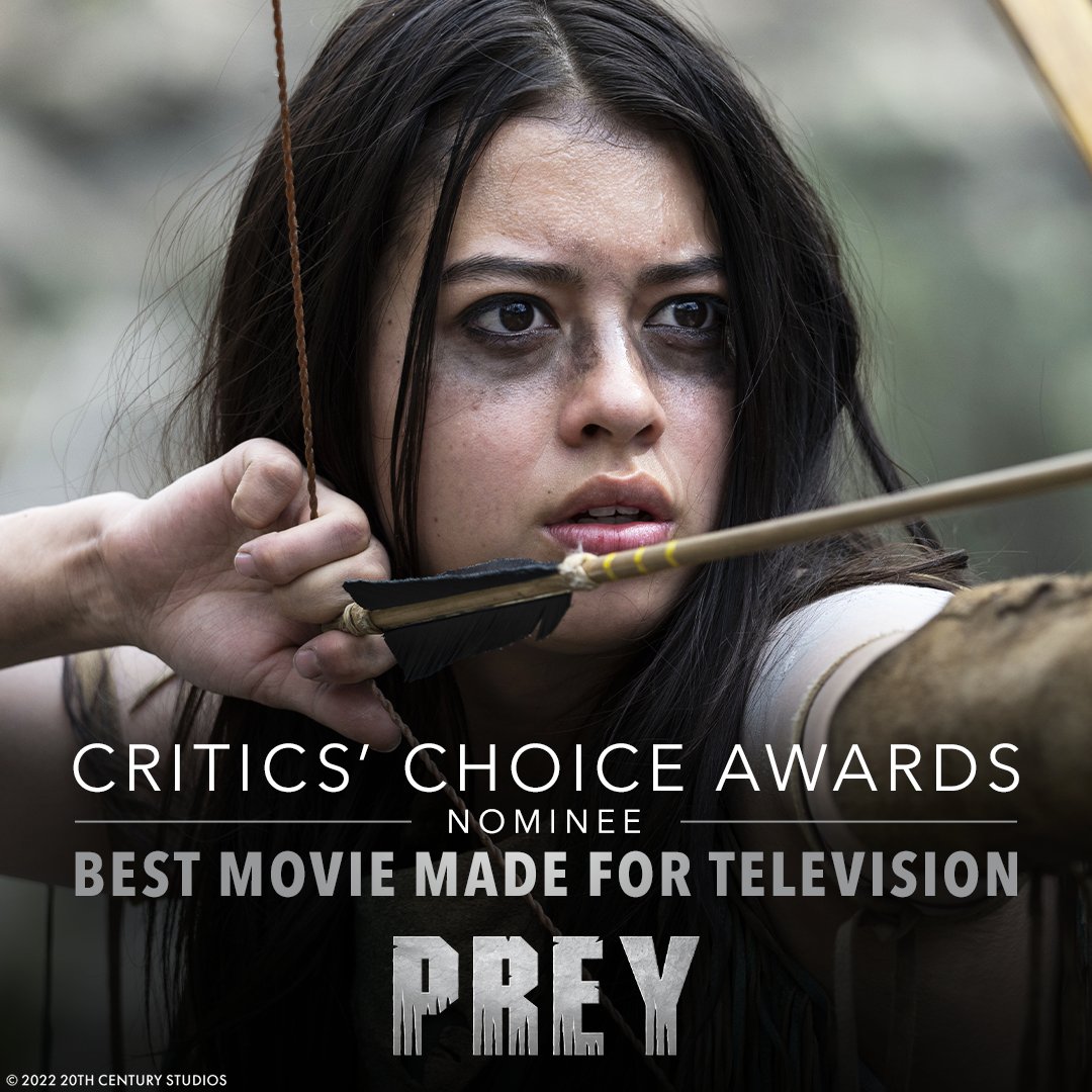 Congratulations to the cast, crew, and the creative team behind #PreyMovie on their #CriticsChoice Awards nomination for Best Movie Made for Television.