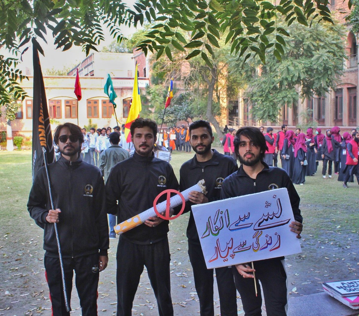 gcuans's tweet photo. Anti-narcotics society ardently participated in the grand opening of The second All Pakistan students' societies summit hosted by GCUL and voiced its strength with the maxim 'say no to drugs'. 
ANS is all psyched up to frame its narrative in the Summit of 2022 with blazing gusto. https://t.co/e9HOBmSBxx