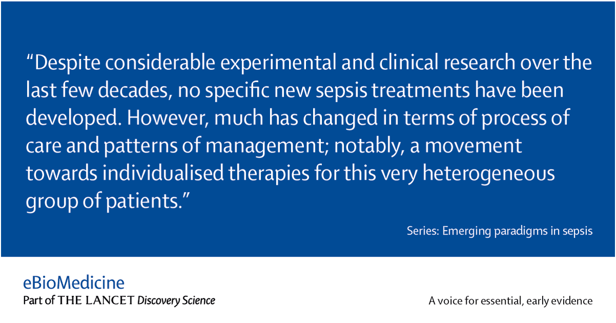 NEW Emerging paradigms in sepsis This Series addresses knowledge gaps in diagnostics, disease mechanisms, therapeutics of sepsis, and provides forward-looking perspectives from @jlvincen @DrJohnCMarshall @osuchm @CWoodsHillMD @AntcliffeDavid & more Read bit.ly/3uqdGZX