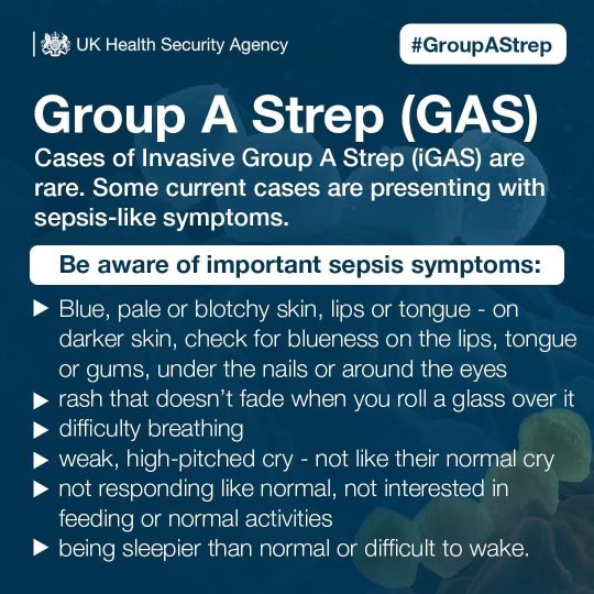 SepsisUK's tweet photo. Just for clarification, it’s not ‘sepsis-like symptoms’. It is sepsis, @UKHSA. But thank you for highlighting the very real risk! https://t.co/KNZ1B4fejL