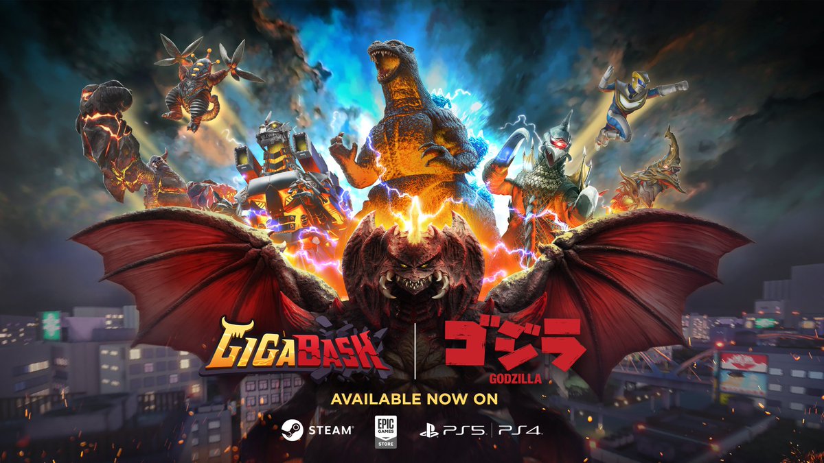 KaijuNewsOutlet's tweet image. The @GigaBashGame Godzilla DLC is now available! You can play as Godzilla, Gigan, Mechagodzilla and Destoroyah in the new expansion.