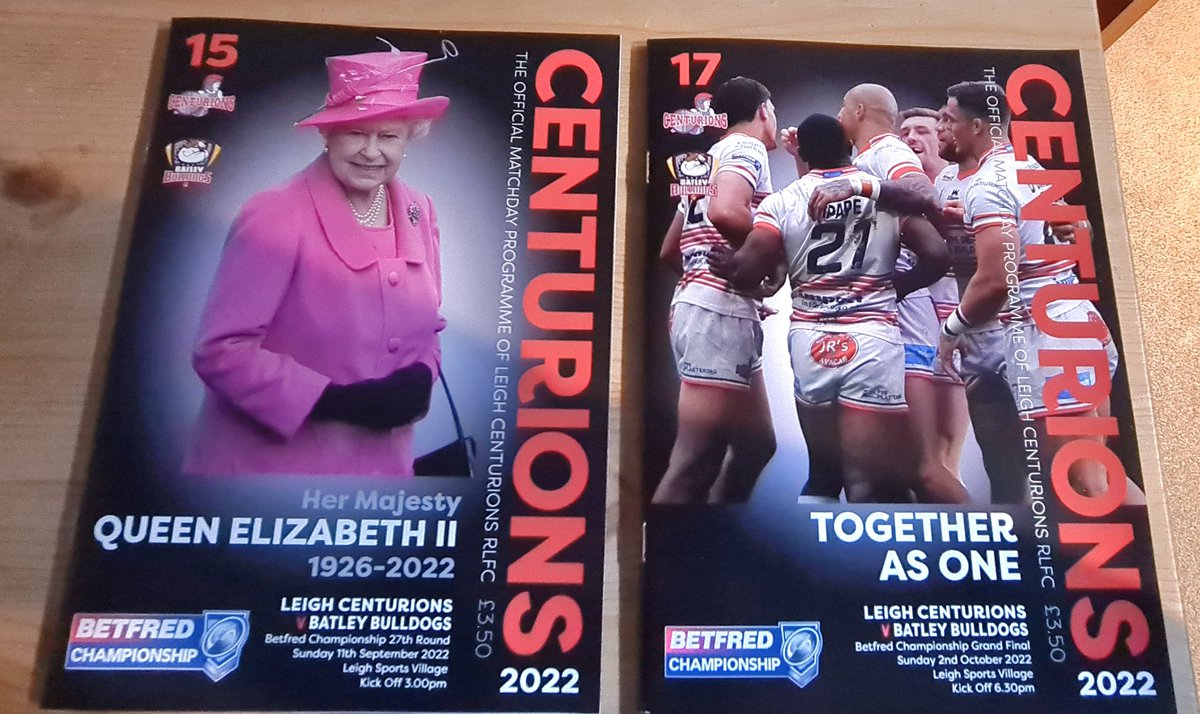 2 new match programmes arrived for collection