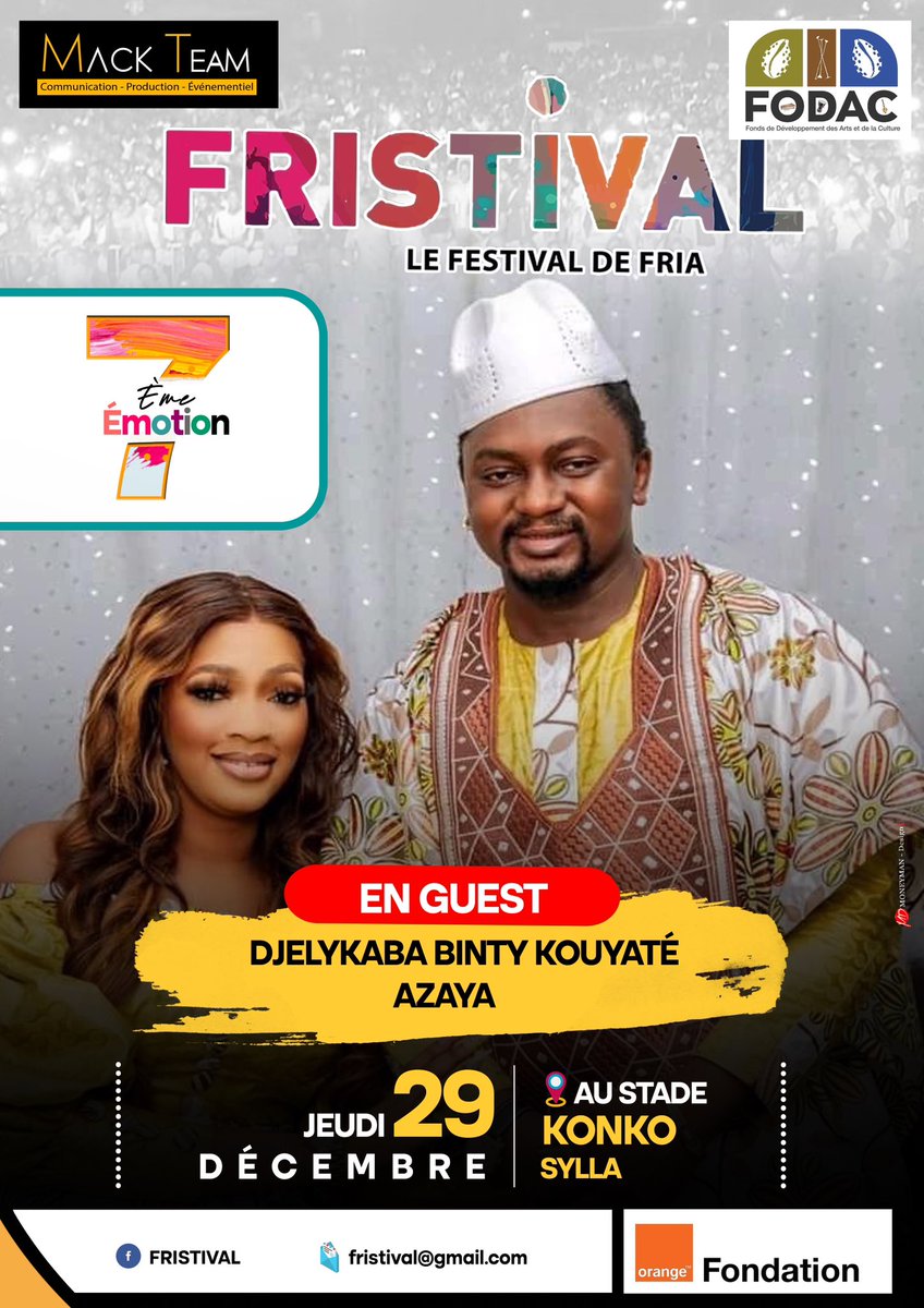 Le 29 décembre à fria . <a href="/officiel_azaya/">Azaya Officiel</a>  et <a href="/DjelykabaB_Off/">Djelykaba Bintou Officiel</a>  pour la fin .