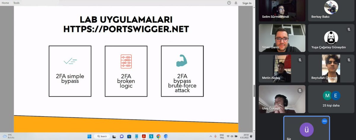 siberyavuzlar's tweet image. Siber güvenlik eğitimlerimize &quot;MFA/2FA/OTP Bypass&quot; konusu ile devam ediyoruz. Keyifli anlatımı için @bakowashere&apos;a teşekkür ederiz.
@siber_vatan #mfabypass #2fabypass #otpbypass