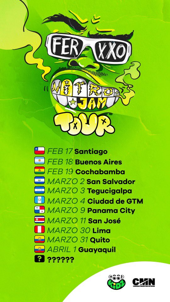 ferxxo's tweet "Estaba loco por dar esta noticia 💚🏁 que países