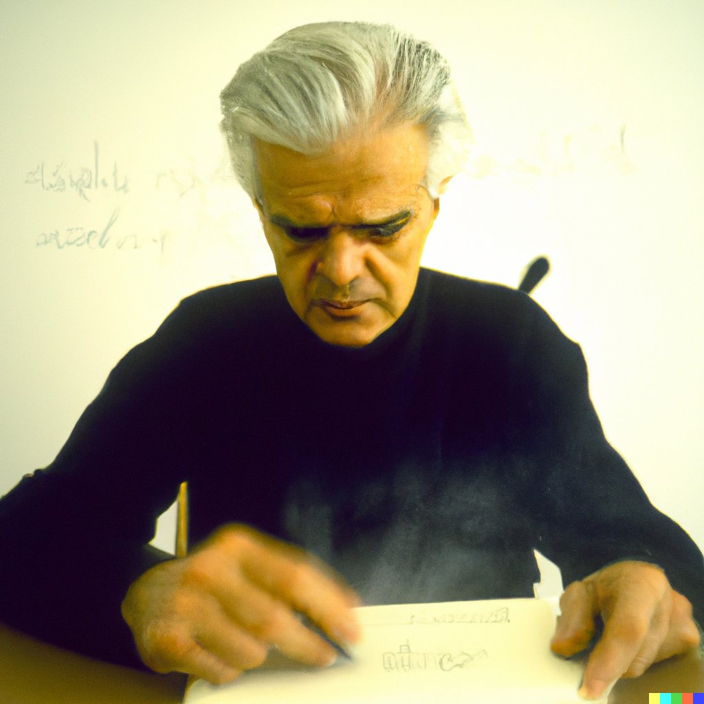 #Derrida did not know to what extent he was right, with what exactitude he had accurately predicted the grammatological opportunities/challenges of #ChatGPT and other #LLM implementations. (Image generated by #dalle).