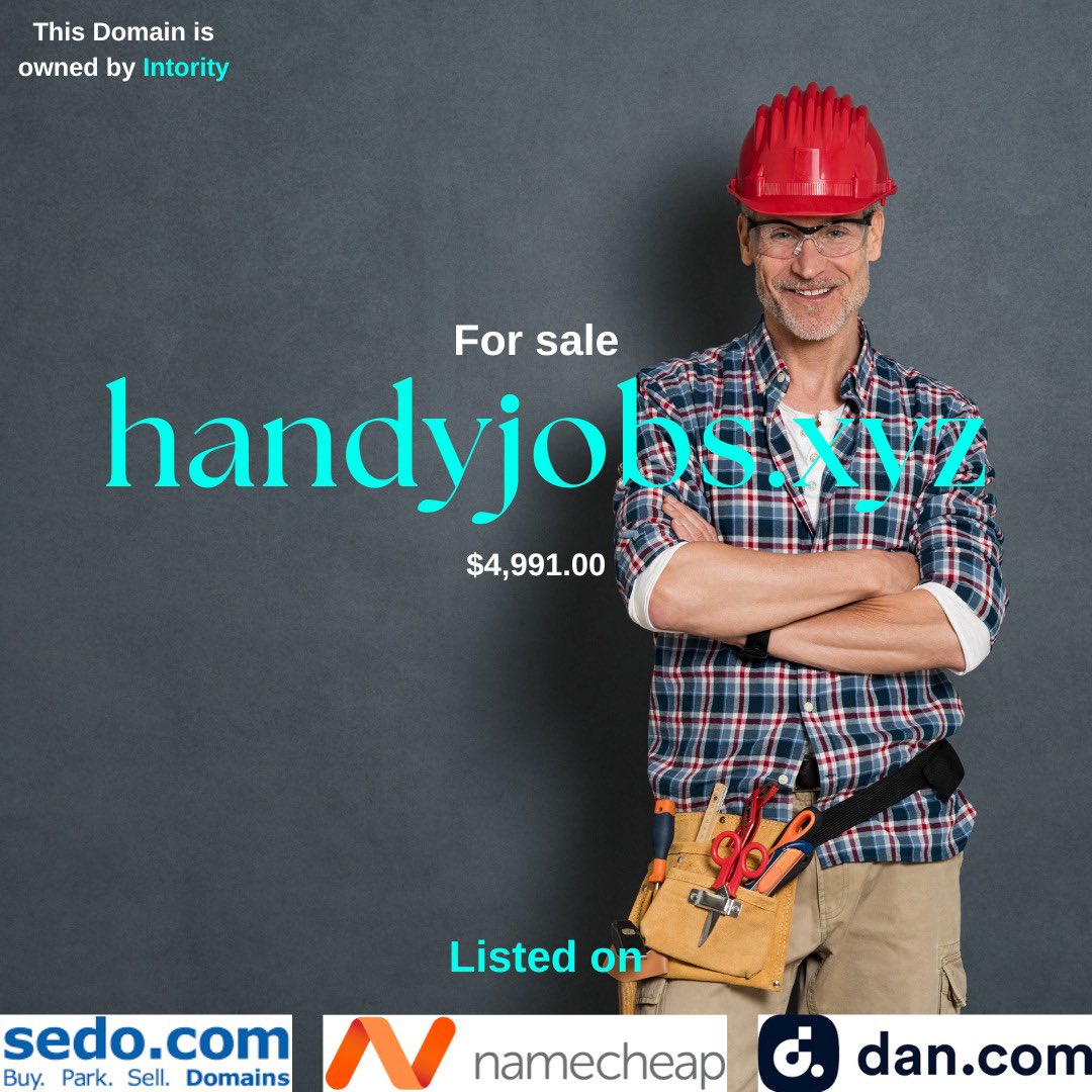 Handyjobs.xyz is for sale!

Handyjobs.xyz is;

short
unique
distinct
memorable
easy to find 
pronounceable
easy to remember
contains popular keywords 

Buy NOW! For only $4,991.00

#domainnames #DomainNameForSale #namecheap #jobs #Domains #handyjobs #godaddy