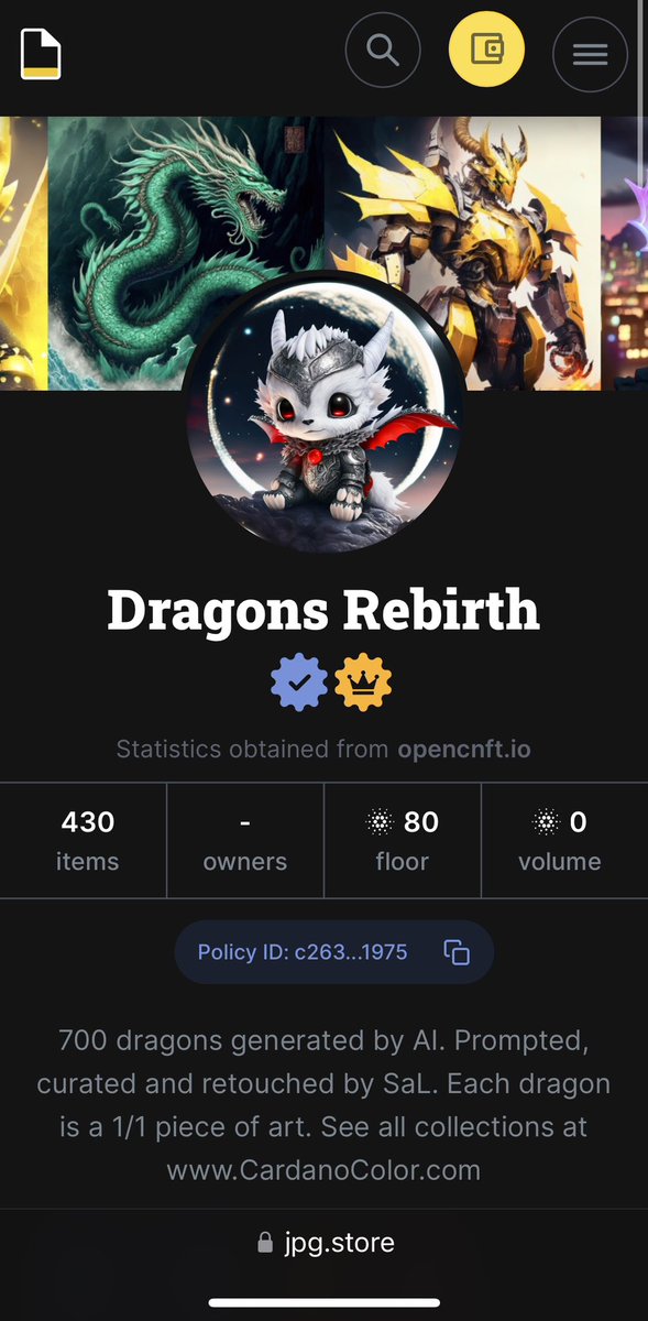 SaLArt__'s tweet photo. Gm #Cardano fam, 

Dragons Rebirth is verified on jpg now 🙏

(Link in the comment)

🐲🙏😍🥰😎🐉

#CardanoCommunity #cnft #cnfts #cardanonft #cnft #cnfts #nft https://t.co/PcmPvwJmDv