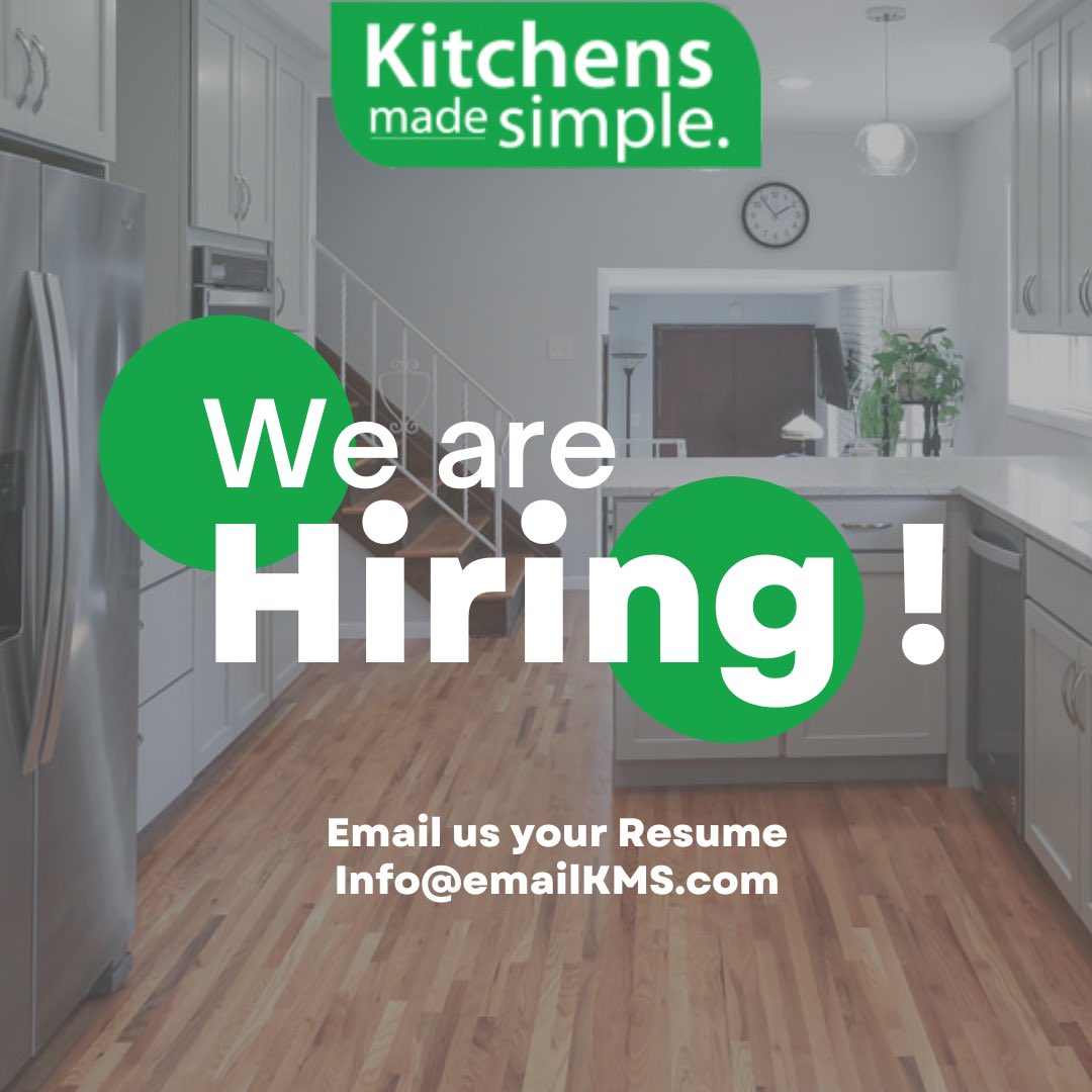 Join the growing team at Kitchens Made Simple! They are looking for carpenters/framers, tile installers, flooring installers, painters/drywall finishers, and construction laborers. Offering paid time off, competitive pay, and year-end bonus eligibility! #KMS #ChooseRoseville