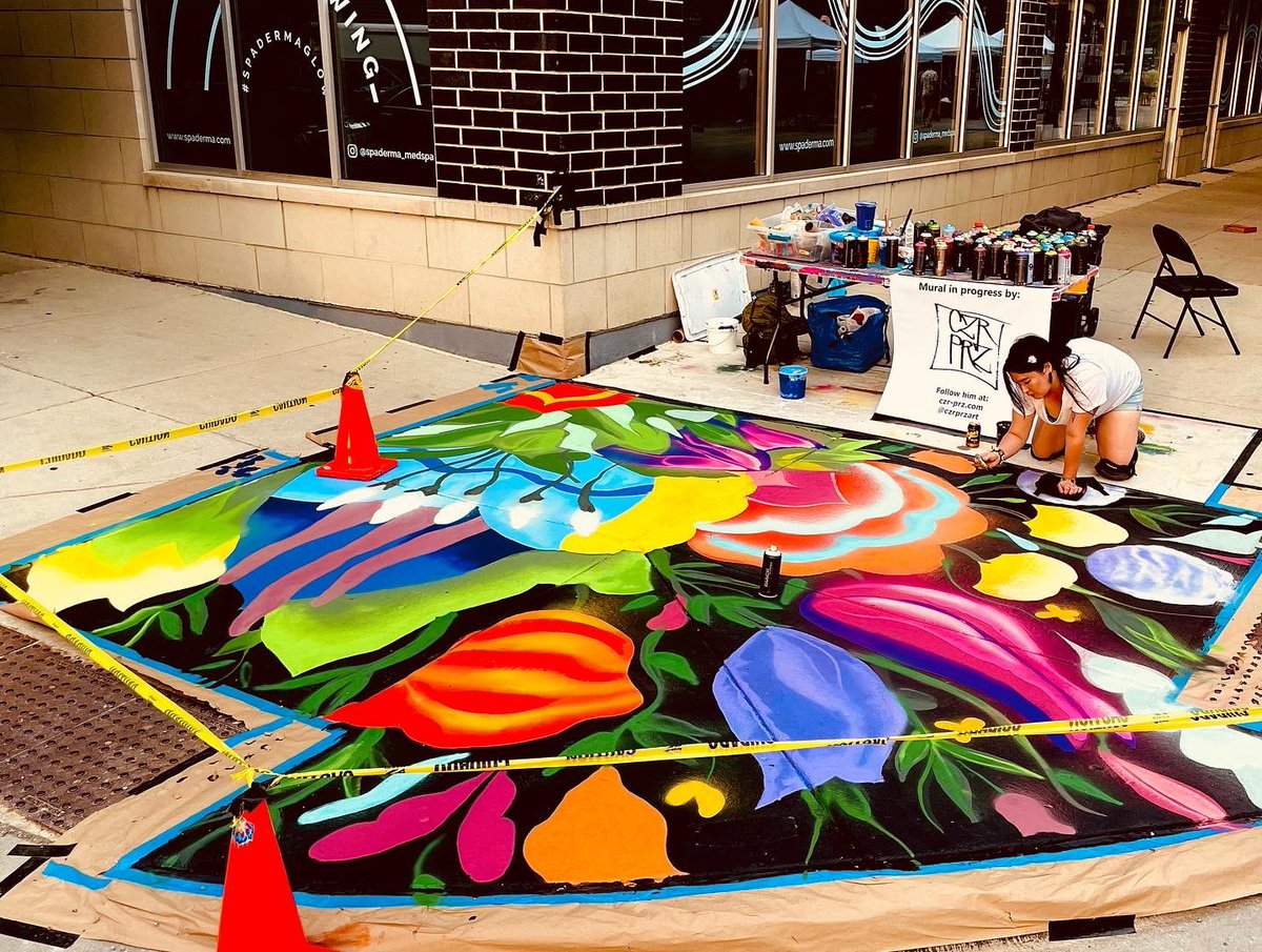 From earlier this year, got the chance to do a floor installation on the streets of the West Loop in Chicago, assisted by <a href="/jenndoesart1/">_jenndoesart_</a> and Rese Oner