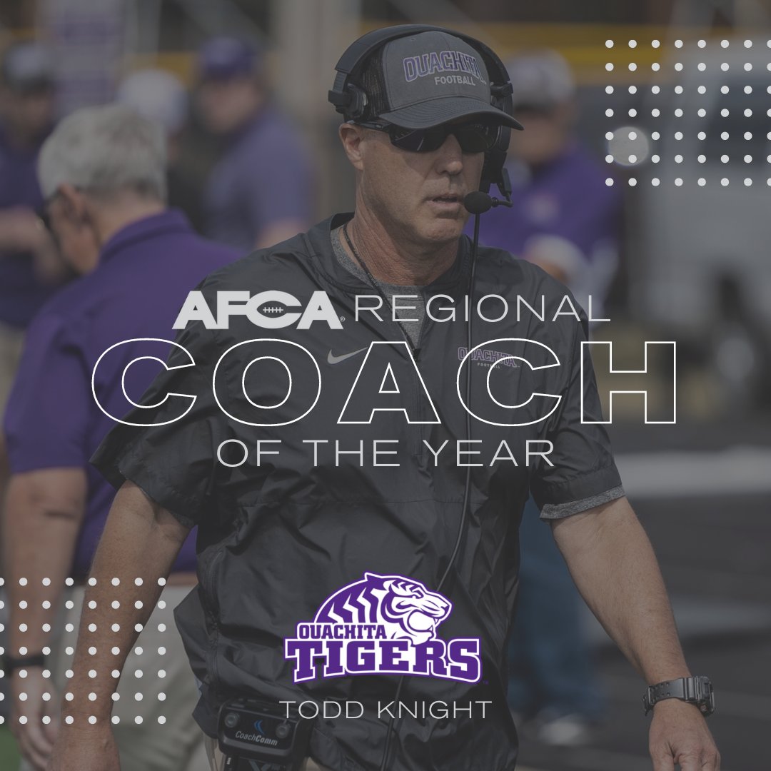 OuachitaFB's tweet image. AFCA 𝗥𝗘𝗚𝗜𝗢𝗡𝗔𝗟 𝗖𝗢𝗔𝗖𝗛 𝗢𝗙 𝗧𝗛𝗘 𝗬𝗘𝗔𝗥! 

Read more: bit.ly/3hb1w3T

#D2FB #FinishEmpty #BringYourRoar 🐅