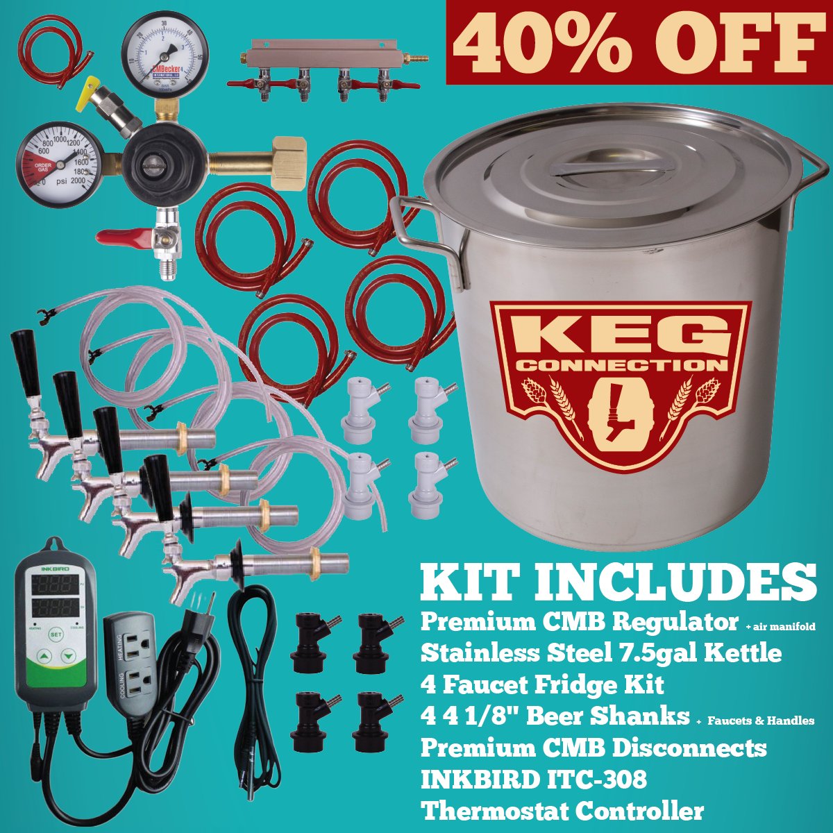 KegConnection's tweet photo. We put these new "Kegconnection Keezer Kits in a Kettle" back on sale at 40% OFF since they make the perfect gift! Order today and take advantage of our FAST $9.95 flat rate shipping -
https://t.co/4YSzlc1UnD
#homebrew #craftbeer #draftbeer #keezer #kegerator #diy #sale #beer https://t.co/MpoDBhD8OD