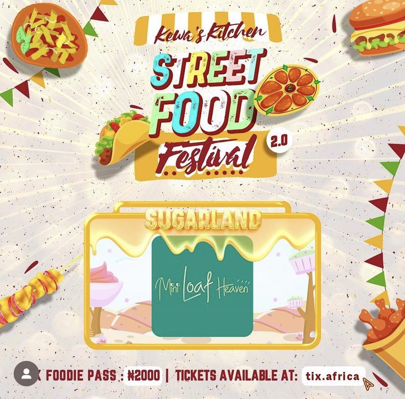 miniloafheaven's tweet photo. Will be there live @kewaskitchen street food festival this Sunday the 11th happening at no 23 ikoyi crescent (Ndali’s place)
Yummy treats we promise you 😉. #kewaskitchen #foodfest #Food #foodfestival #lagos https://t.co/FbpuCel1nI