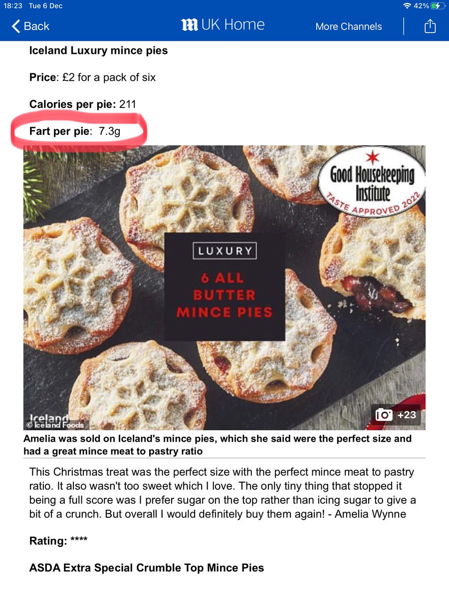 Oh dear…..looks like according to <a href="/MailOnline/">Mail Online</a> that <a href="/IcelandFoods/">Iceland Foods ❄️</a> Mince pies give you wind 😆😆💨💨
