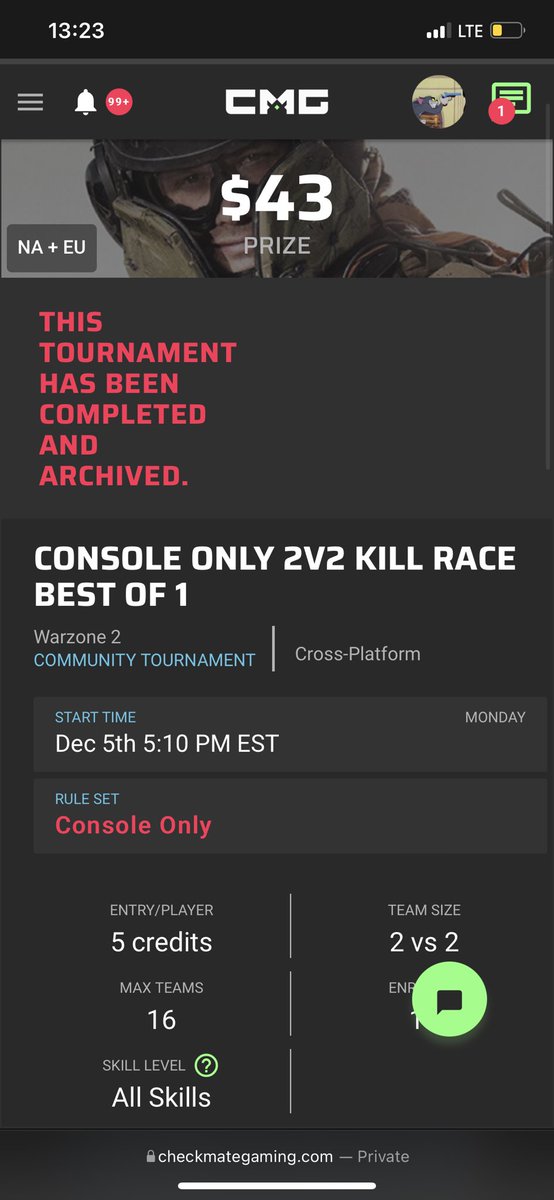 Played my first Warzone Tourny w/ <a href="/Slumpto/">Slumpto</a> 

Won 3 straight to win it all , GGs
#CMG #mw2 #Warzone