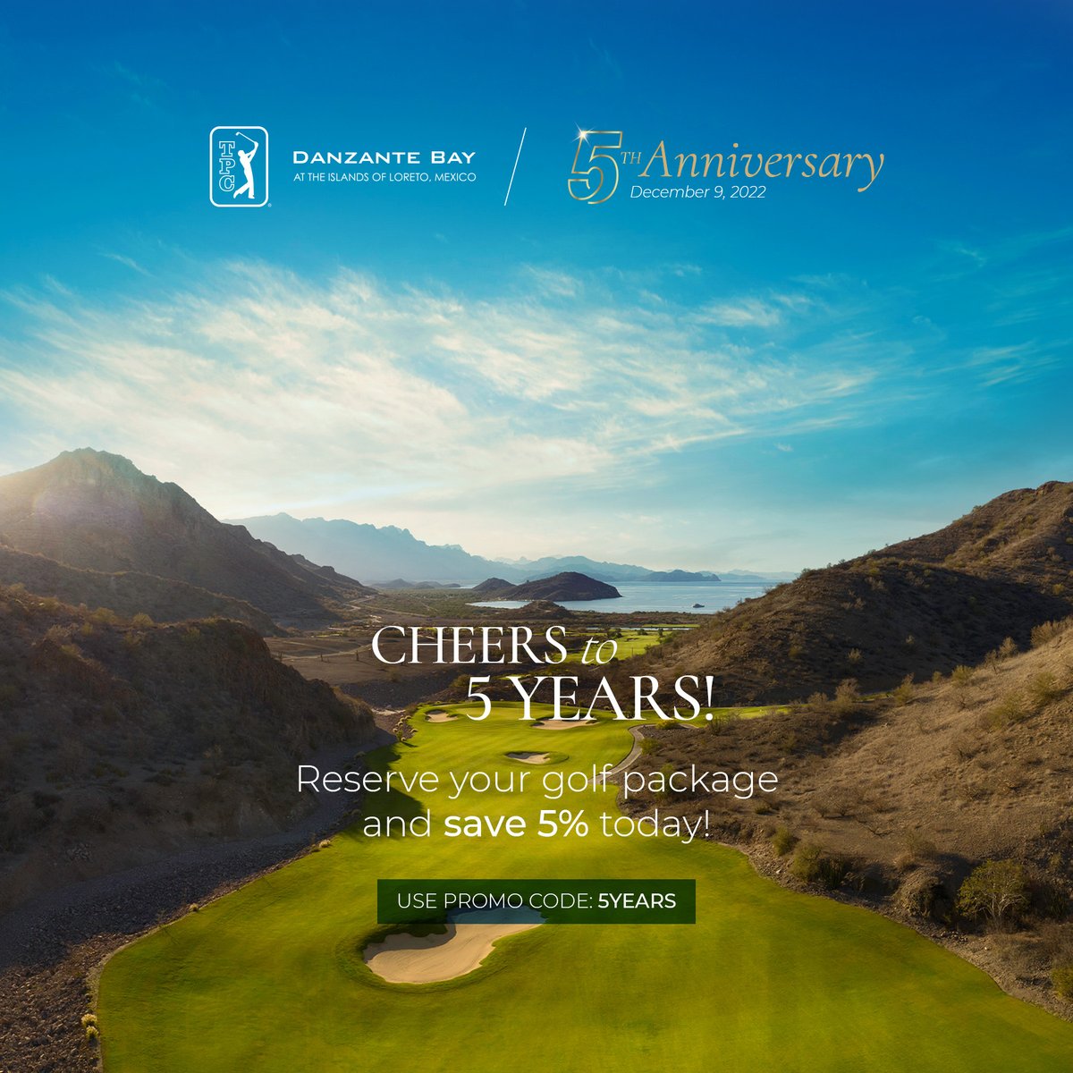 VilladelPalmarL's tweet photo. We’re celebrating 5 years of magic at TPC Danzante Bay! For 5 days, we’re giving you 5% off our Golf Packages. Use promo code: 5YEARS. ⛳️🎉🙌
#tpcdanzantebay #5thanniversary #5years #anniversary #tpcnetwork #tpcgolfcourse #beautifulgolfcourses #golfcourse #golf https://t.co/4QXjbzk0sG