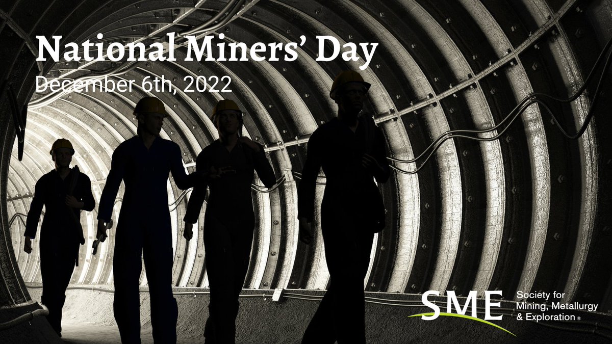 smecommunity's tweet photo. Each Dec. 6, SME celebrates #NationalMinersDay recognizing the hard work of miners to provide products essential to fulfilling the world's needs. Take a moment to thank a #miner. #WhyMiningMatters #MinersAreEssential
Learn more: https://t.co/UOjQ62Eiid https://t.co/AYst8r3LoY