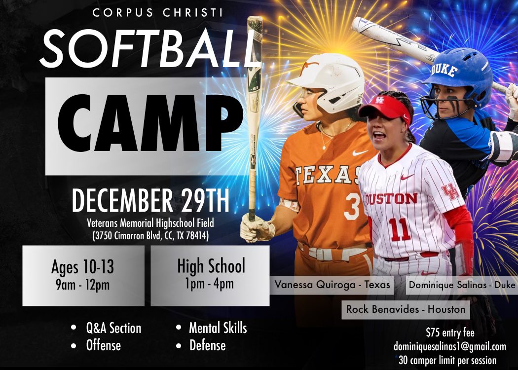 Corpus Christi and surrounding areas!!! Come and see us on December 29th!!!

Click the link with your age group to sign up. Form links will be in the comment section below!

Excited to work with you all, see y’all there!!