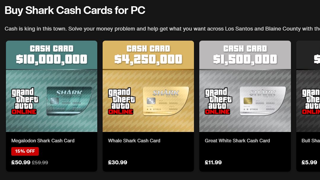 How much did GTA 5 make off Shark cards?