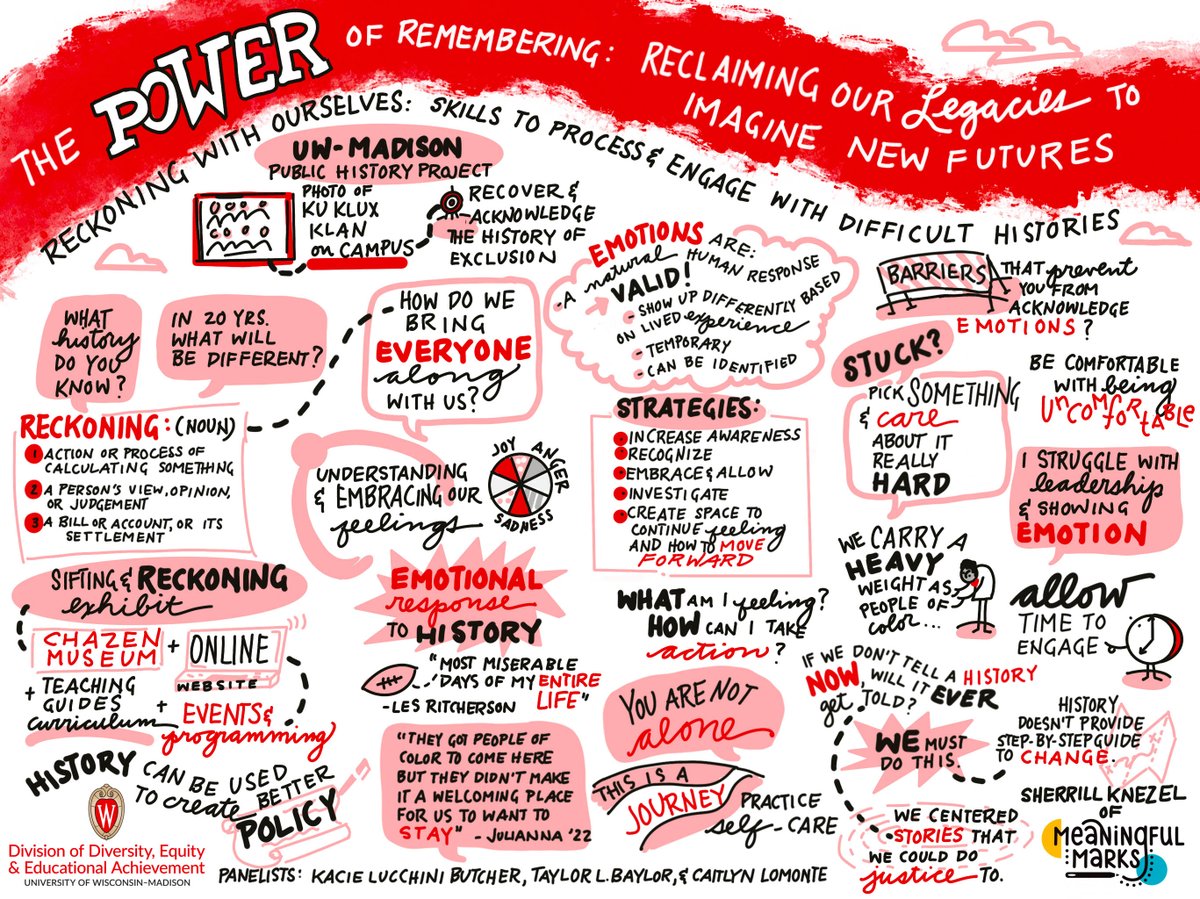 uw_diversity's tweet photo. Among the most popular features at the 2022 #UWDiversityForum were the visual recordings, hand-drawn by WI artist @sherrillknezel, which artfully displayed the conference themes &amp; messages.

You can now view high-res images of all 7 on our website! ⬇️
https://t.co/vYP8AMe2jj https://t.co/uEgPurTGIB