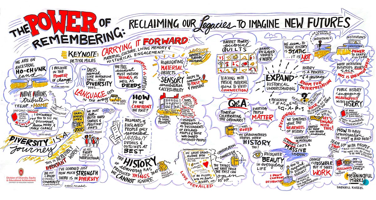 UW–Madison Diversity (@uw_diversity) on Twitter photo Among the most popular features at the 2022 #UWDiversityForum were the visual recordings, hand-drawn by WI artist <a href="/sherrillknezel/">Sherrill Knezel</a>, which artfully displayed the conference themes & messages.
You can now view high-res images of all 7 on our website! ⬇️
diversityforum.wisc.edu/2022/graphic-r… Among the most popular features at the 2022 #UWDiversityForum were the visual recordings, hand-drawn by WI artist <a href="/sherrillknezel/">Sherrill Knezel</a>, which artfully displayed the conference themes & messages.
You can now view high-res images of all 7 on our website! ⬇️
diversityforum.wisc.edu/2022/graphic-r…