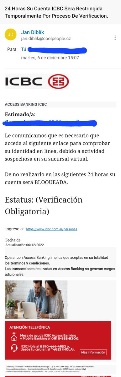 ArFlor's tweet photo. #Fraude 
Atención clientes/usuarios #ICBC @ICBCArgentina https://t.co/BhjUpHNcRY