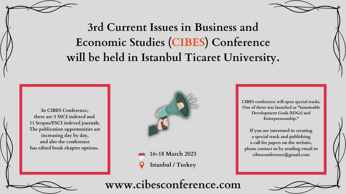 CibesConference's tweet photo. for more information and registration --> https://t.co/qOKeZDjMCd

#callforpapers #management #business #conference #academic #academicconference #conferences #phd #phdstudent #phdinbusiness #phdineconomic #phdinmanagement https://t.co/NG956OcfjN