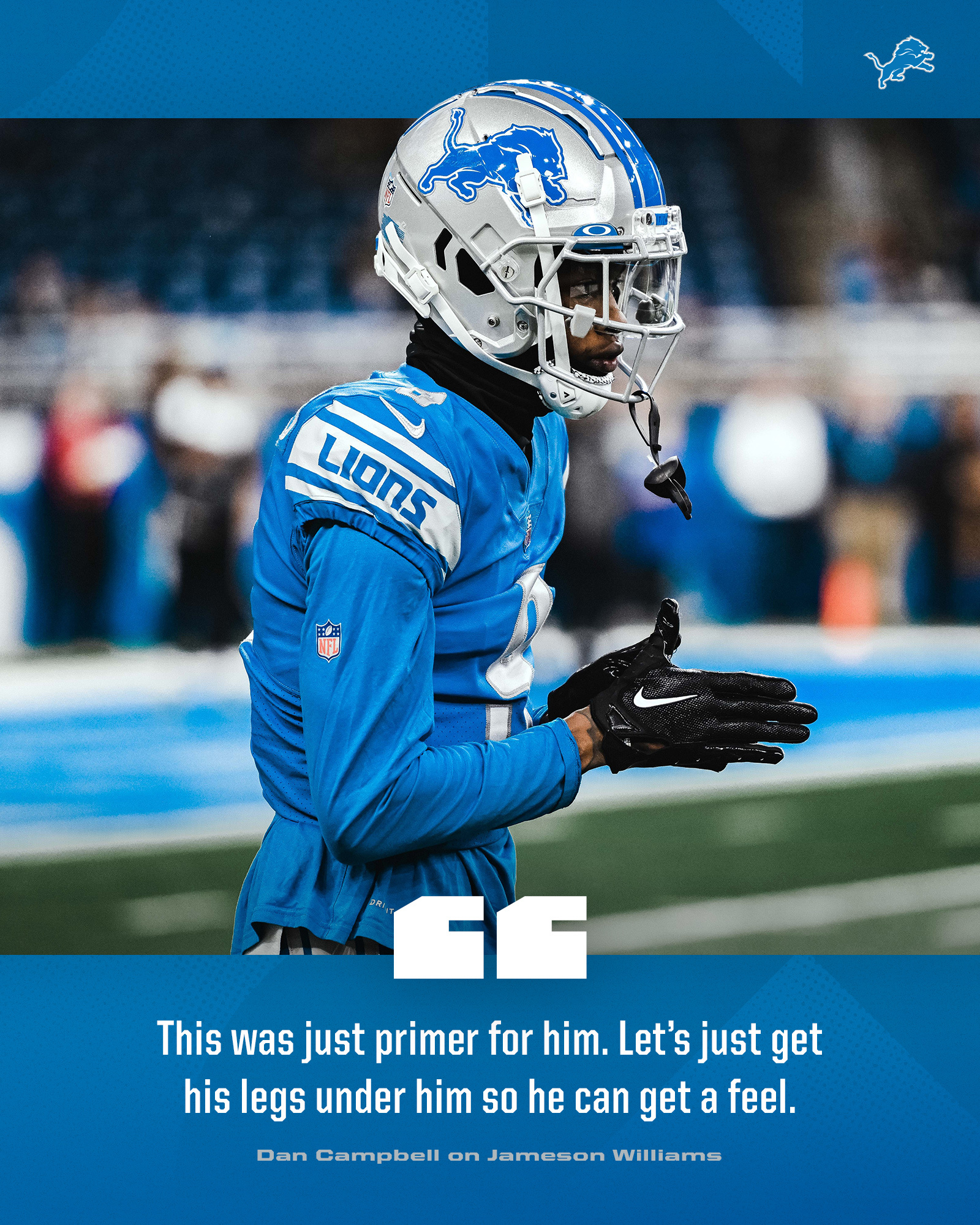 Detroit Lions on X: 'Coach Campbell on @bigsgjamo's debut on