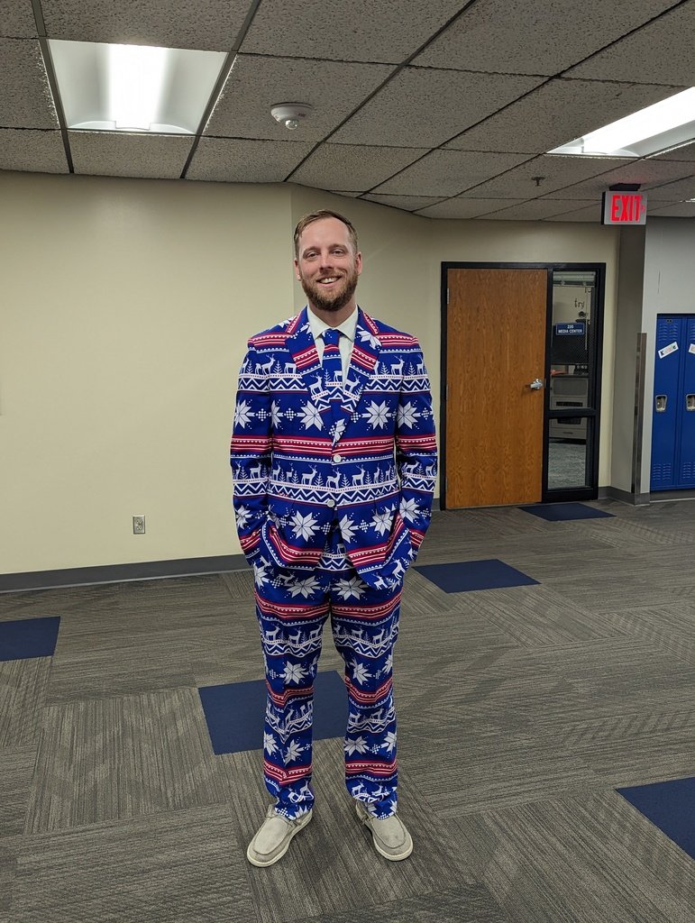 Our Guidance Counselor needs no guidance on how to get into the Christmas spirit!
