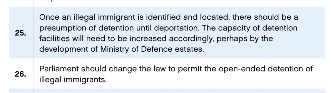 Joanna__Hardy's tweet photo. That asylum reform report that did the rounds yesterday is a deeply unsettling read. Our Home Secretary may have made clear she doesn’t agree with every word of the report, but in *drafting the foreword* she needs to now be asked her clear position on points 23, 25, 26 &amp; 31. https://t.co/oOTWdFB4pw
