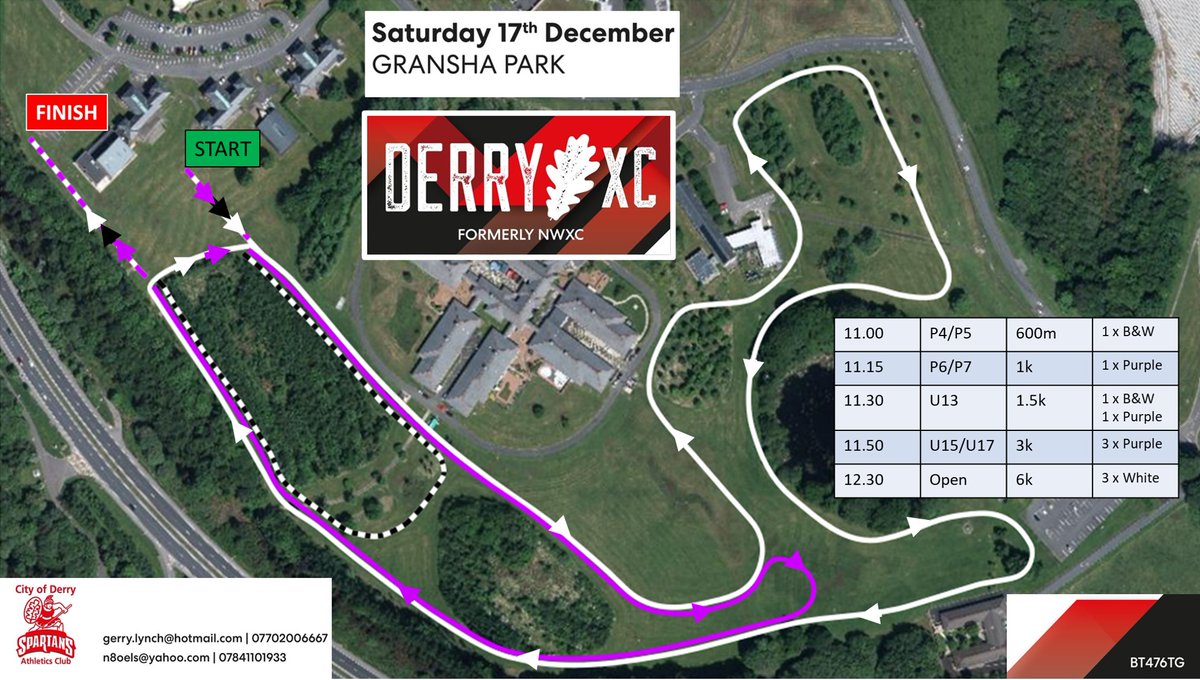 City of Derry Spartans will host their annual Derry Cross Country Races 🏃🏃‍♀️ (formerly NW XC) on Sat 17th Dec at Gransha park, Derry. All are welcome. Please share. Online entry only at register.enthuse.com/ps/event/Derry… <a href="/irishathletics/">Athletics Ireland</a> <a href="/AthleticsNI/">Athletics NI</a> <a href="/LetterkennyAc/">Letterkenny Athletic Club</a> <a href="/ulsterathletics/">Ulster Athletics</a>
