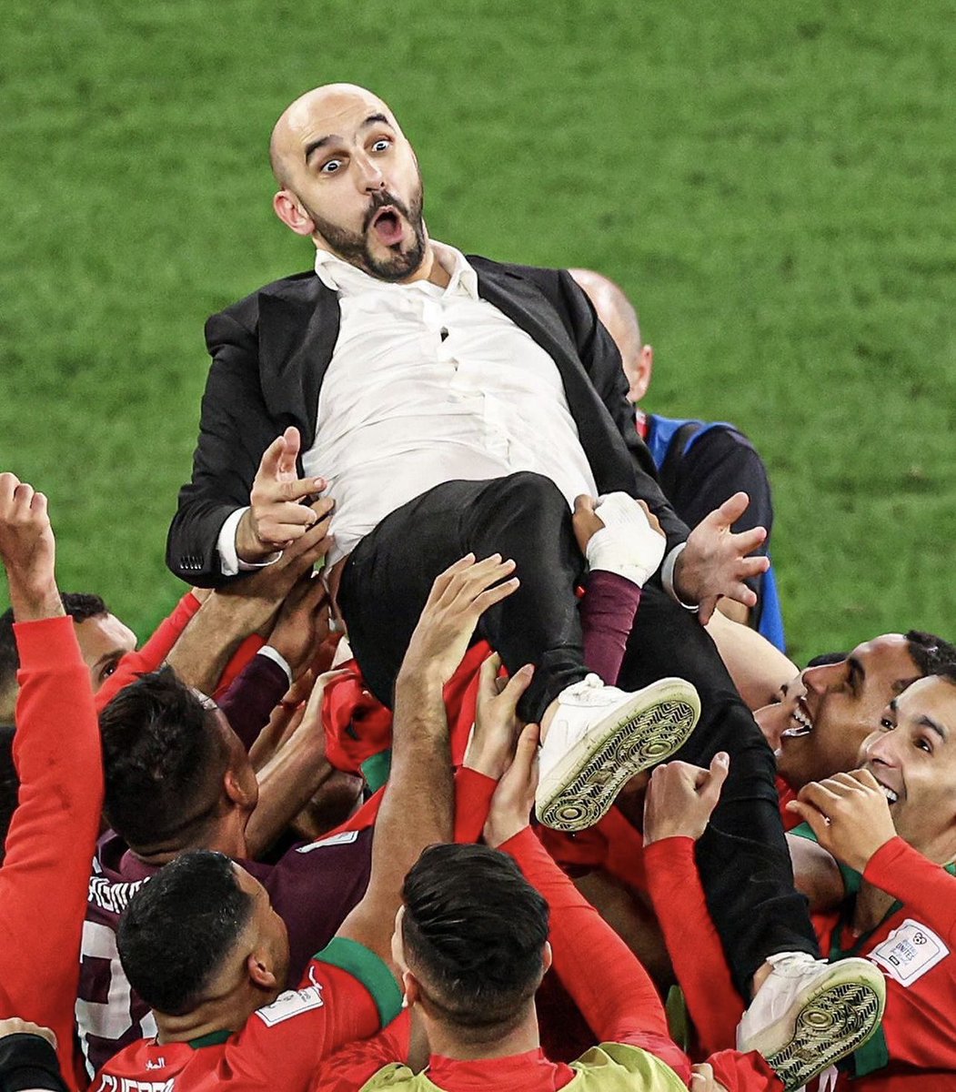 Je fête la victoire avec mes joueurs !