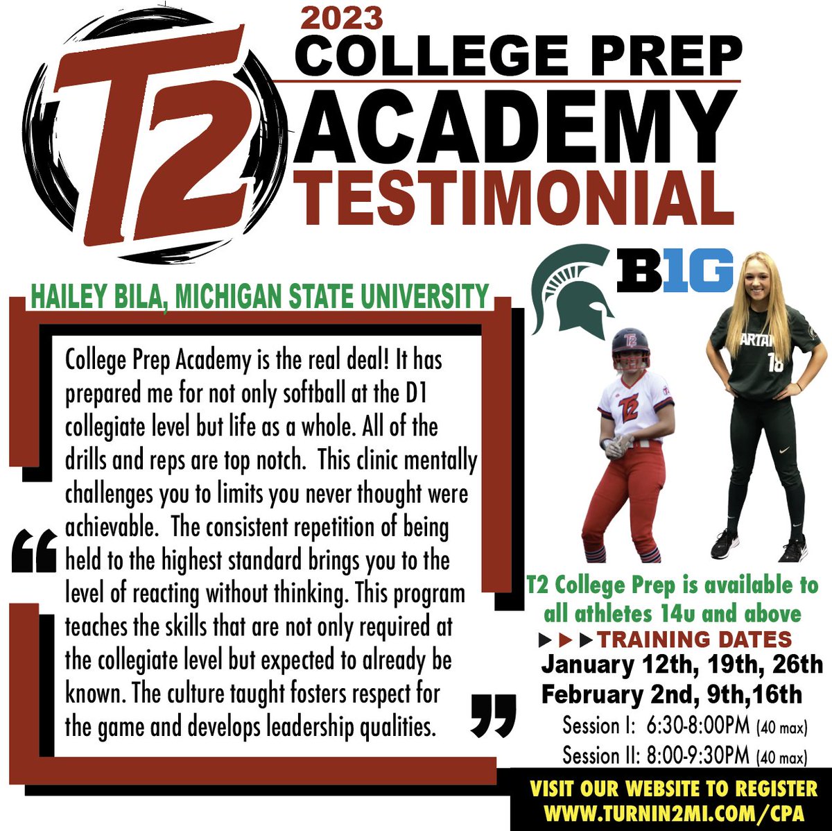 Turnin2Softball's tweet photo. "College Prep is the real deal!” just ask Hailey Bila, Michigan State University!

This training is filling up fast and you do not want to miss out. Make sure to register today

https://t.co/U9C2LDpkfG https://t.co/6reU1TyOEI