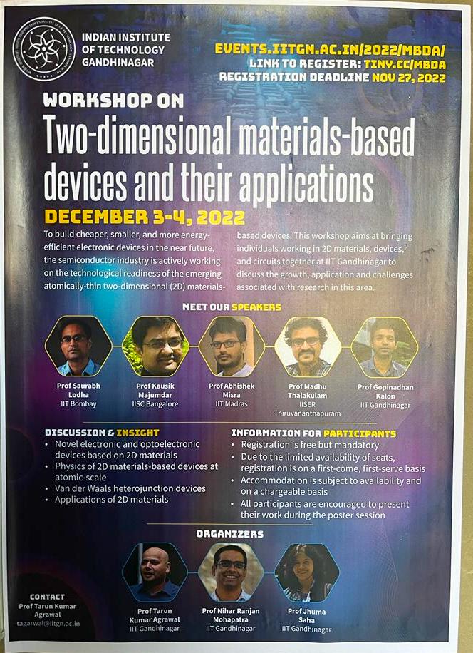 MadhuThalakulam's tweet image. The IITGN campus, tons of discussion, brainstorming - really enjoyed the meeting. @iitgn #2Dmaterials #quantumtransport