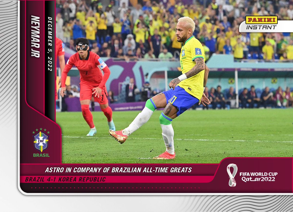 PaniniAmerica's tweet photo. Capture tons of exciting moments from the 2022 FIFA #WorldCup by way of Panini Instant trading cards! New cards go live every day (Mon-Fri) at 11am (CST)! Each card has a base version and /5 and 1/1 parallels!
SHOP: https://t.co/AyWlq7Yg2Y

#whodoyoucollect #FIFAWorldCupQatar2022 https://t.co/MowSc8hcSd