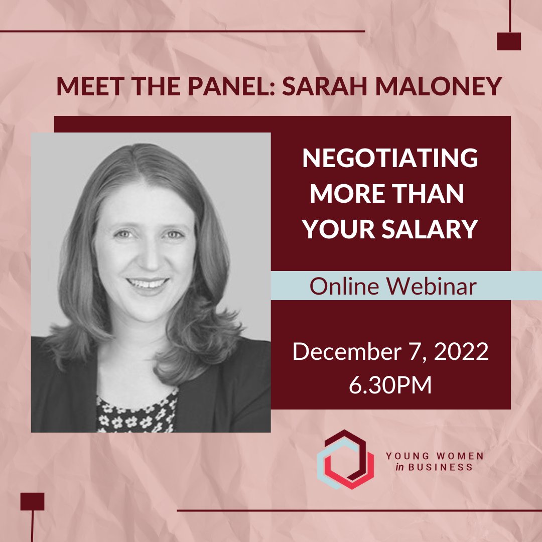Join Sarah Maloney at our upcoming virtual event "Negotiating More Than Your Salary' on Dec 7! With a background in all thing's recruitment, currently working as a recruitment advisor in management talent acquisition, Sarah will be sharing her insights!  eventbrite.ca/e/473760449257