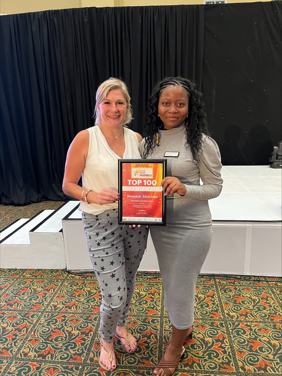 ukznphysio's tweet photo. So proud of our former student Namutula Mukelabai for being selected as one of the @GradStarSA 100 top students, this award recognises the most employable students in the country. Well done Namutula! #proudlyUKZNphysio https://t.co/83rAWjejPz