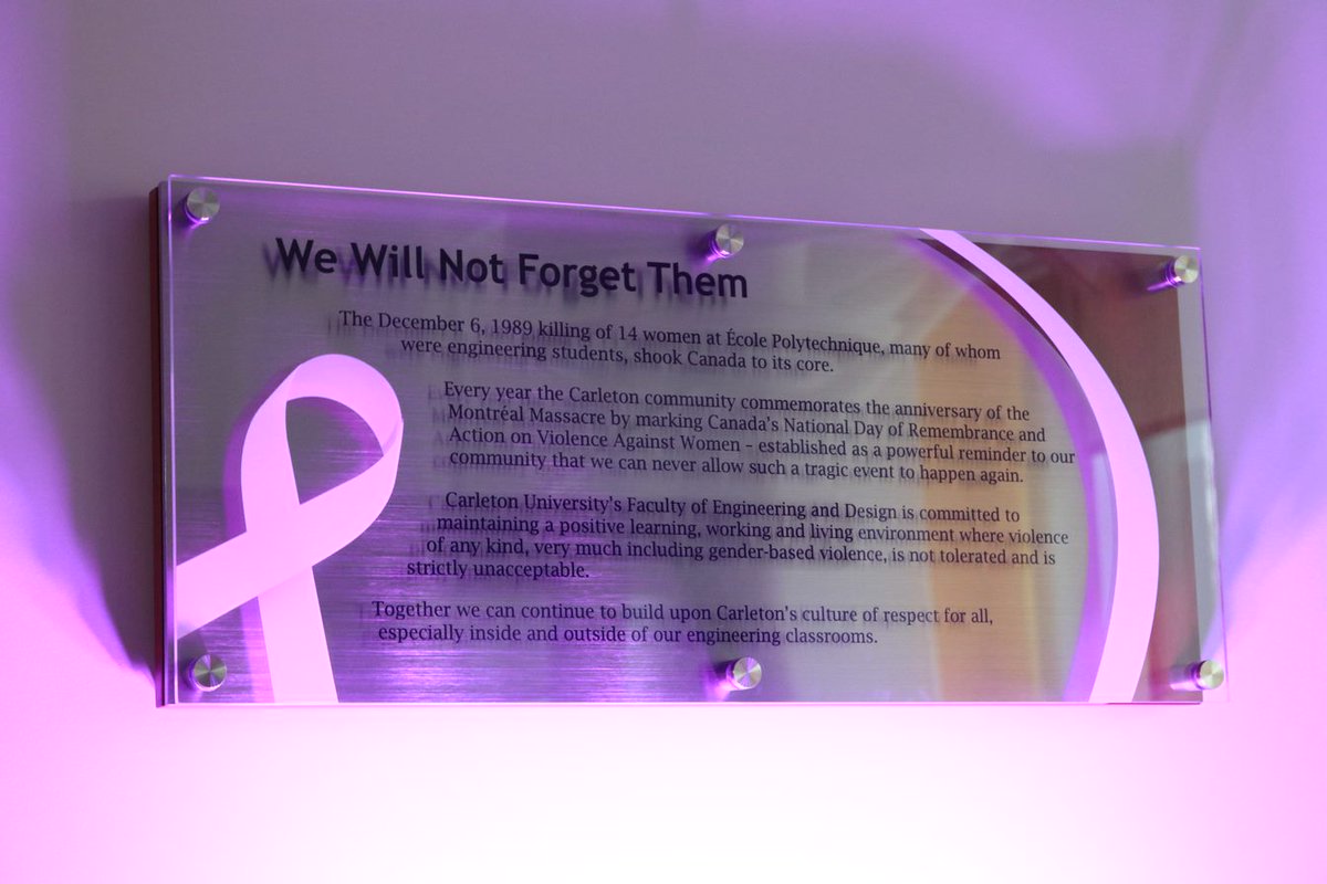 It was an honour to be present today as we remember and commemorate the 14 women killed specifically because they were women in the horrific 1989 Montreal massacre. newsroom.carleton.ca/story/end-viol…