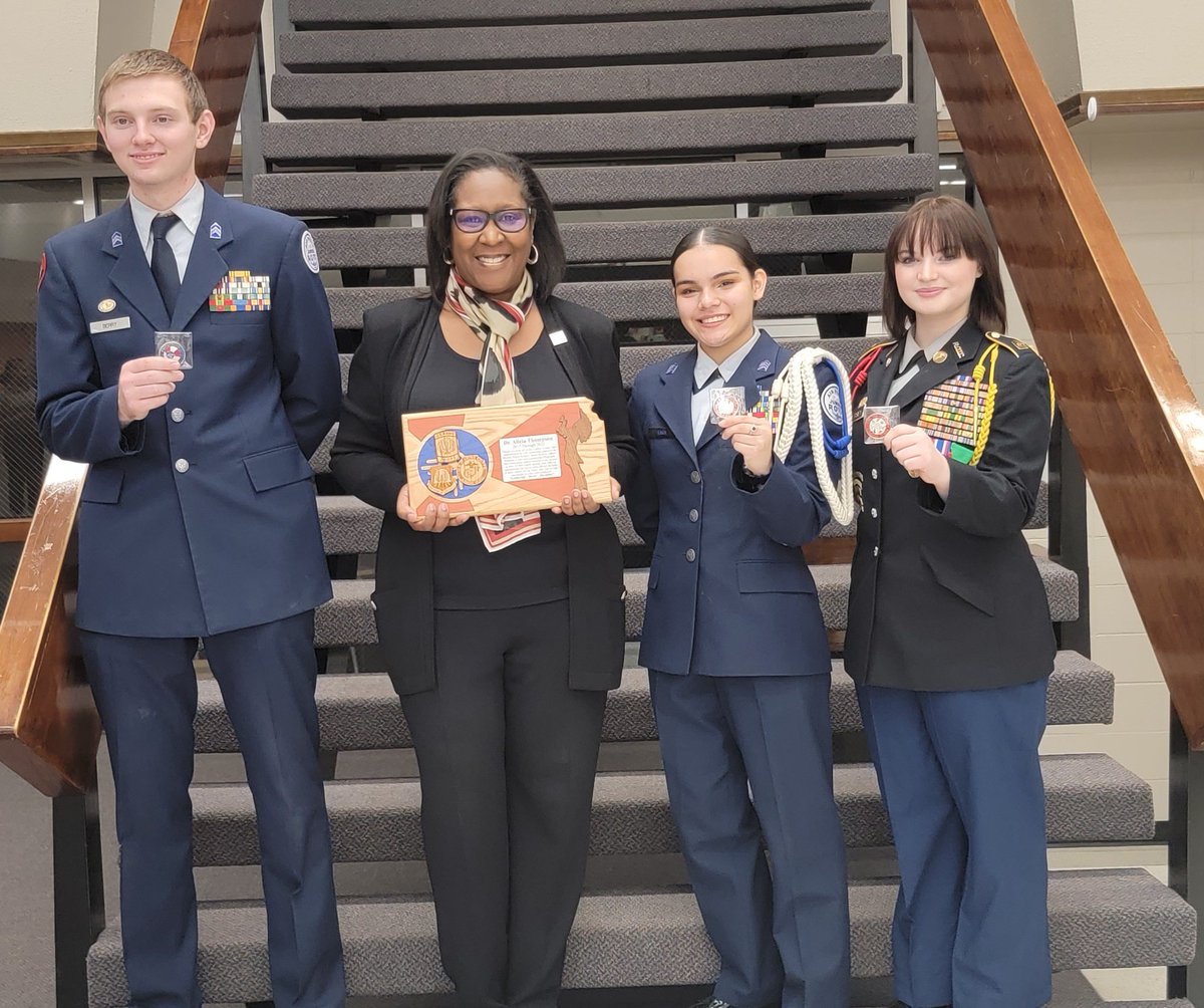 crystalabasolo's tweet photo. Superintendent Breakfast this morning.  We also said goodbye to the longest JROTC/Leadership Instructor, Andy Trager. After he finishes this year, he will be dearly missed. East High was also represented this morning. #blueace #WpsProud @MrsBlueAce @WichitaUSD259 https://t.co/v9zWAcJRTU