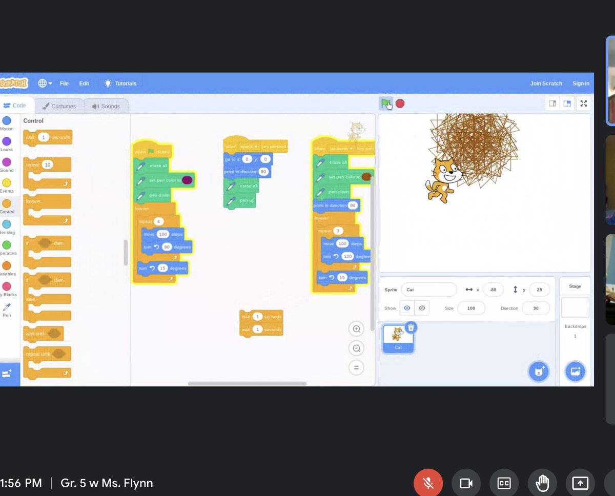 The grade 5s and I had a fun and informative coding session this afternoon making spiral graphs on <a href="/scratch/">Scratch Team</a> !

#ocsbCSEd #ocsbCodes <a href="/OttCatholicSB/">Ottawa Catholic School Board</a> <a href="/CarloOCSB/">St. Carlo Virtual School</a>