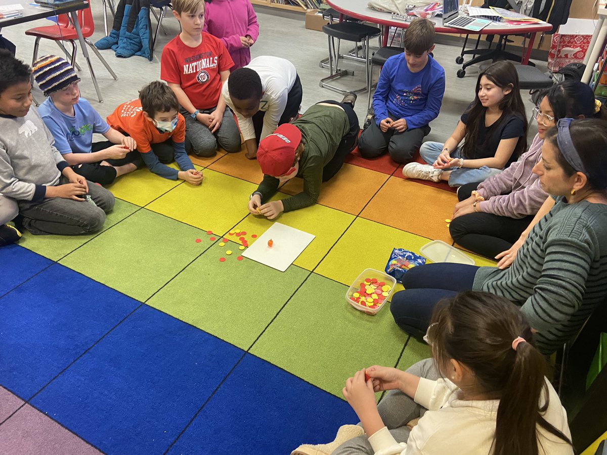 We love connecting math to culture! Thanks @MsNesbittMath for teaching us probability, fractions AND DREIDEL!