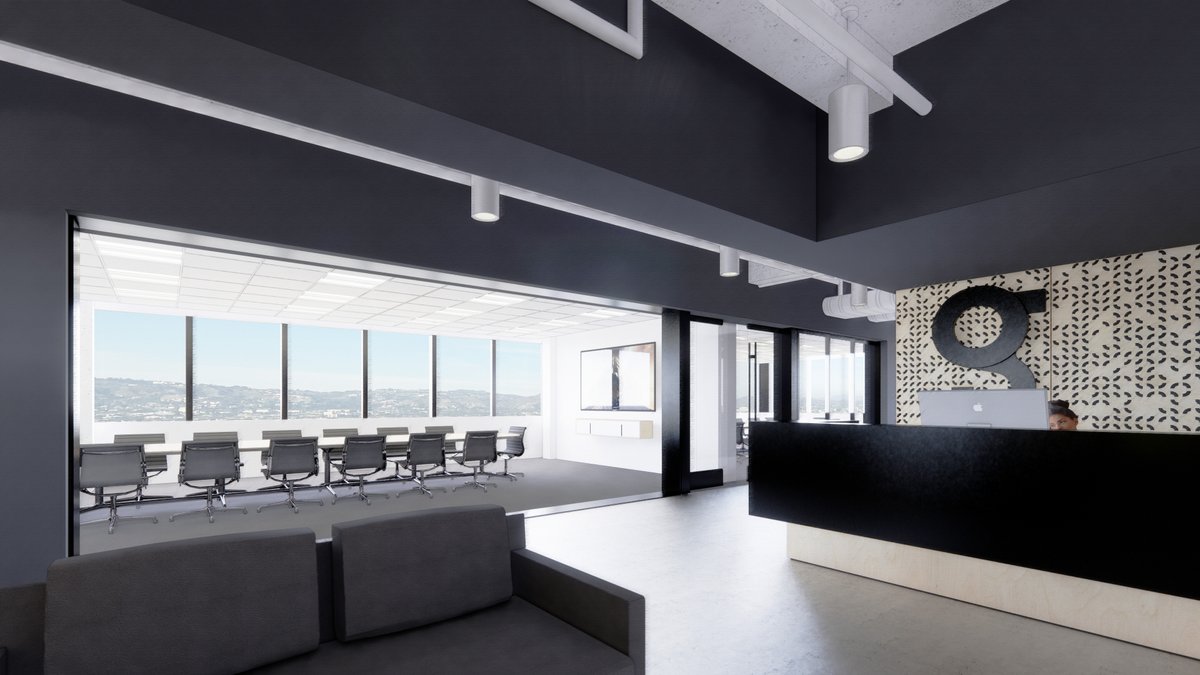 assembledge's tweet image. A preview of the new gNet headquarters. Spanning two floors in the Miracle Mile Tower, the office design is organized around three primary landmarks visible from the suite – Downtown, the Hollywood Hills, and the Pacific Ocean. 
assembledge.com/projects/4925/
#assembledge #officedesign