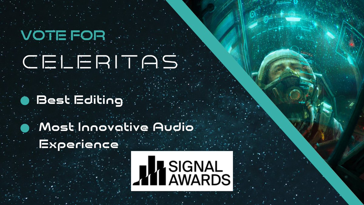 Celeritas Podcast (@celeritaspod) on Twitter photo We are a finalist in two <a href="/signalawards/">Signal Awards</a> categories! Your vote can help us win #signalawards vote.signalaward.com/PublicVoting#/… #audiodrama We are a finalist in two <a href="/signalawards/">Signal Awards</a> categories! Your vote can help us win #signalawards vote.signalaward.com/PublicVoting#/… #audiodrama