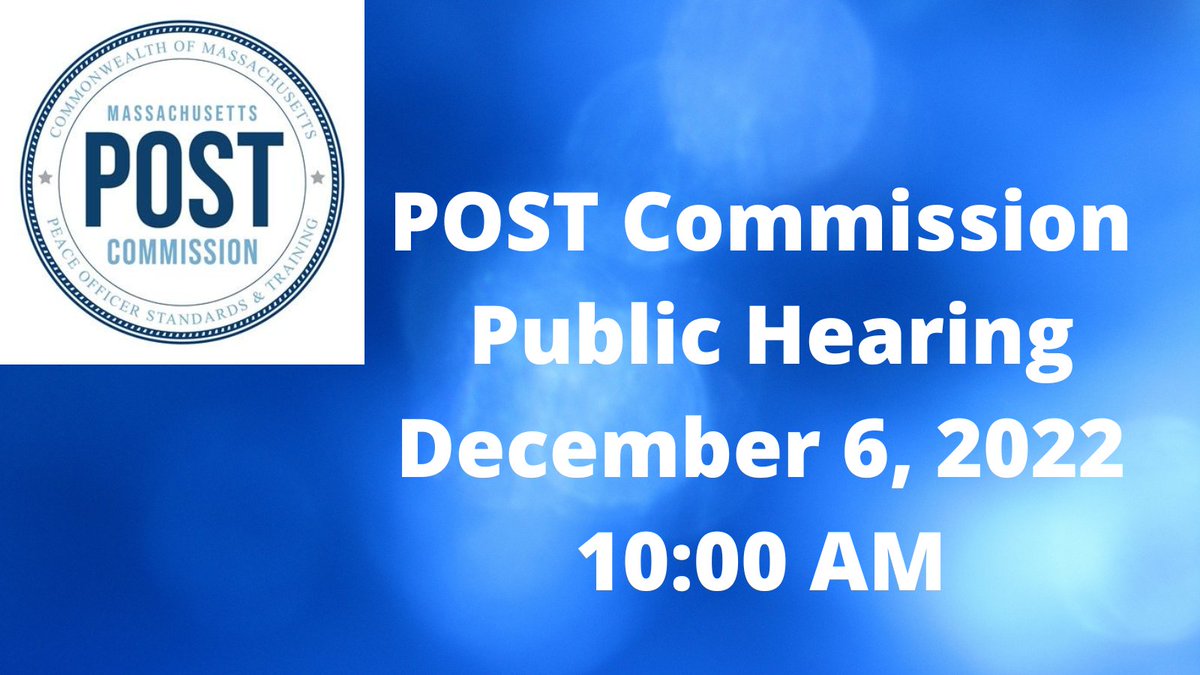 PostCommission's tweet photo. If you missed the POST Public Hearing today on proposed regulations concerning the dissemination of information regarding police officers and the certification of school resource officers, watch it here: https://t.co/eNf6EUQrU2 https://t.co/aBBIXkXQUu