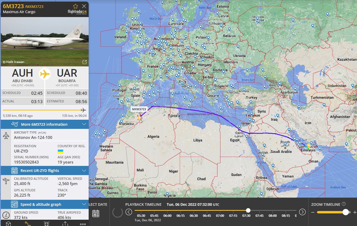 Gerjon_'s tweet photo. Spotted on 🛰️Sentinel-2 at 🇲🇦Bouarfa Airport in Morocco this morning:
1) Maximus Air Cargo Antonov An-124 🇺🇦UR-ZYD #MXM3721
2) UAE Air Force C-17A 🇦🇪1228 #UAF1227
I don't need to tell you which is which 😅
Oddly, they also visited about a year ago... 🤔
Cc. @vcdgf555 https://t.co/h7svpBTAz6