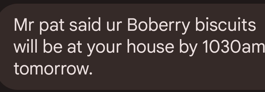 My favorite kind of text (I live a full state away from any Bojangles)