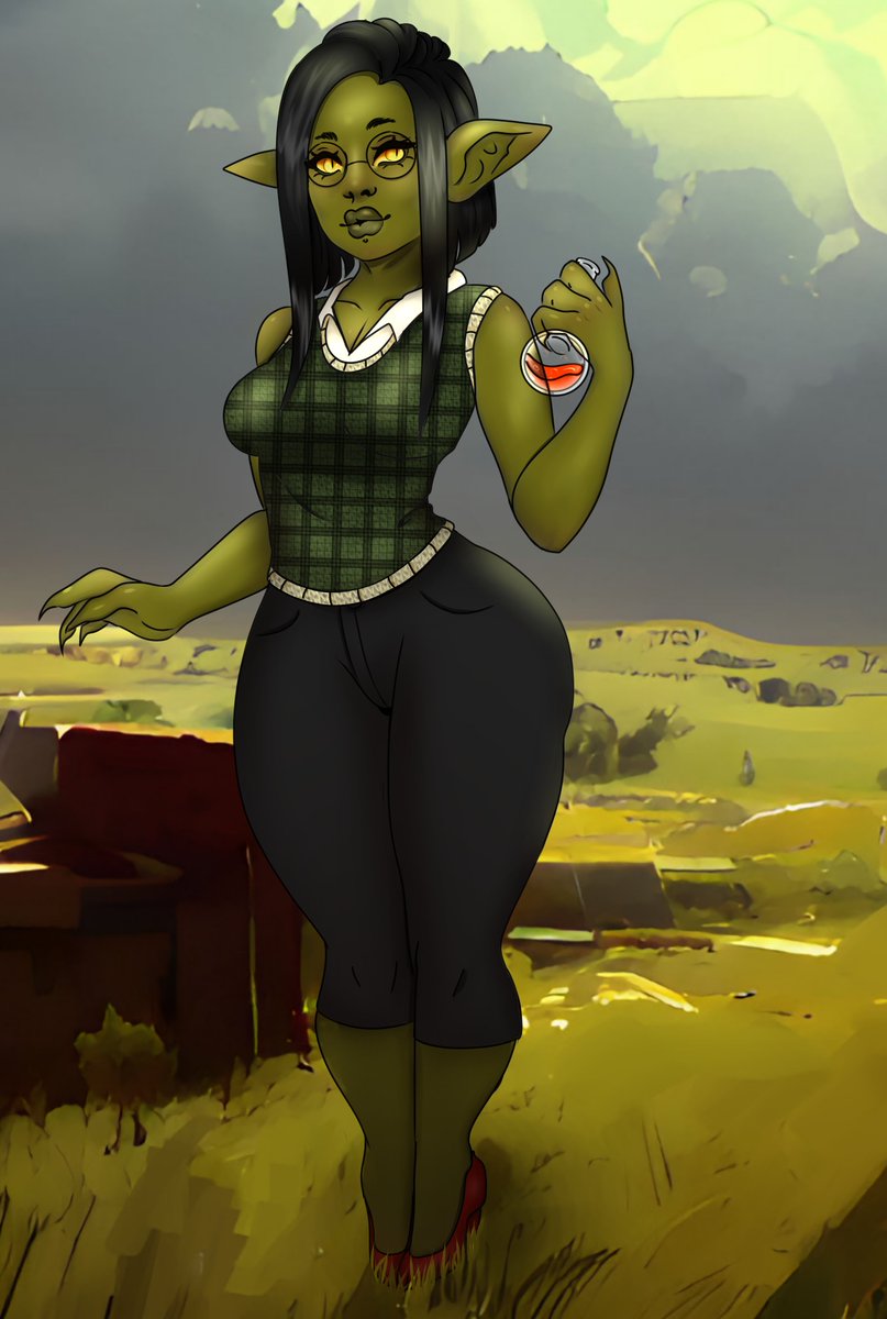 HotCocoArt's tweet photo. Bringing back an old character. Alchemist Artificer Duzz! #Goblin #goblingirl #dungeonsanddragons #DnD #dnd5e #DnDcharacter #dndnartist https://t.co/IZ6vSWdEIU