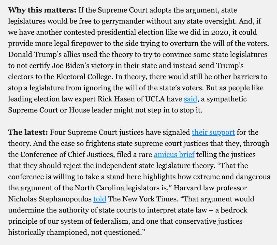The case being argued at SCOTUS tomorrow is just as big a threat to our democracy — if not bigger — than election-denying candidates.

Here’s the rundown from The Weekly <a href="/reveal/">Reveal</a> newsletter: