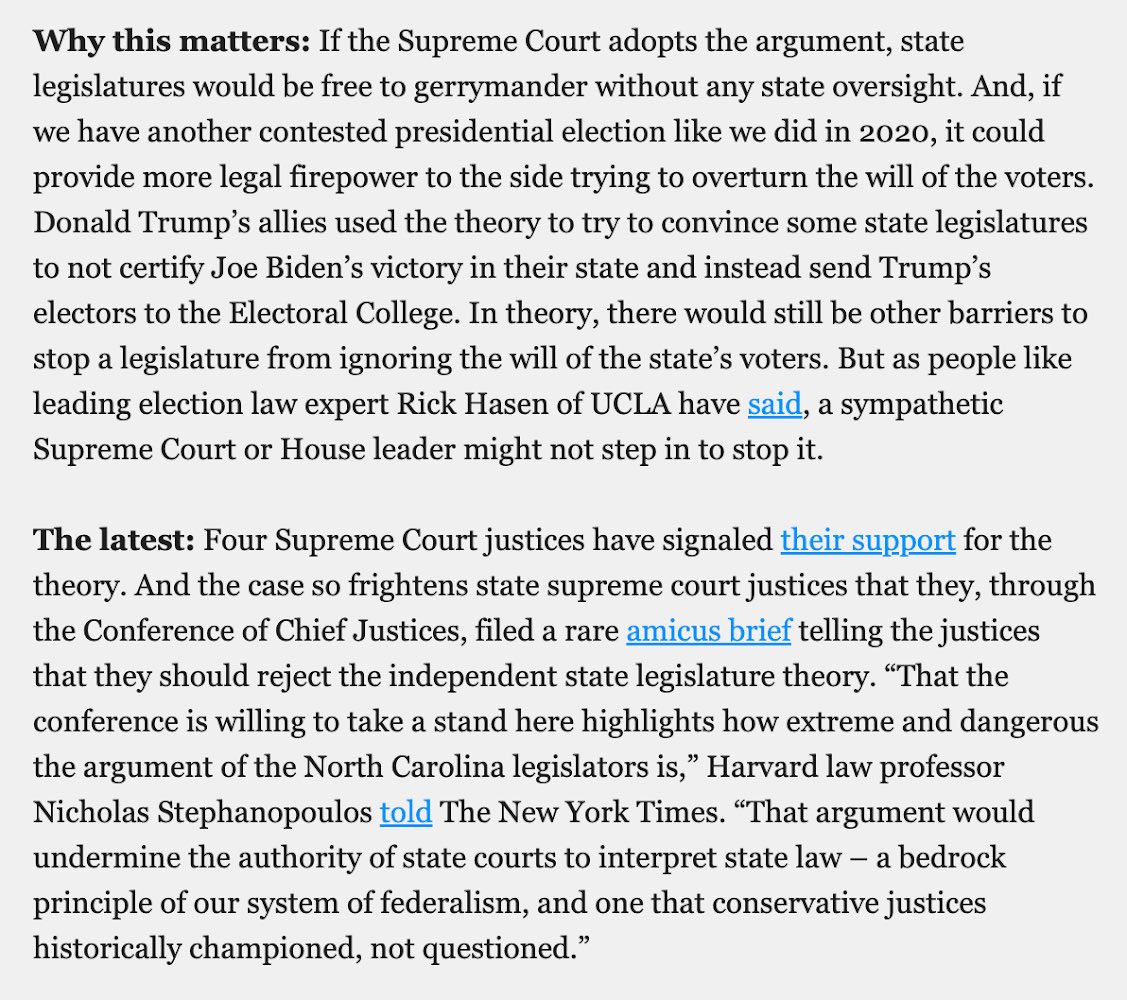 The case being argued at SCOTUS tomorrow is just as big a threat to our democracy — if not bigger — than election-denying candidates. Here’s the rundown from The Weekly @reveal newsletter: